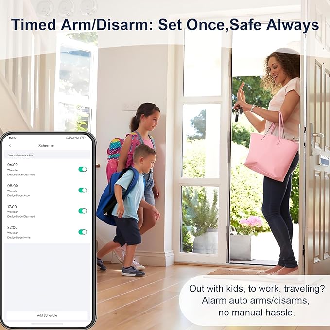 150W Wireless Security System for House, WiFi Door/Window Sensors Alarm System kit, Motion Detectors with Instant App Alerts NO Monthly Fees