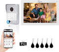 Wired Video Door Phone Apartment Intercom System,7 Inch Touch Monitor with 1080P HD Camera Doorbell,Supporting 5 in 1 Unlocking,Minitoring Motion Detecting for Home Villa,Tuya (1 doorbell + 1 monitor)