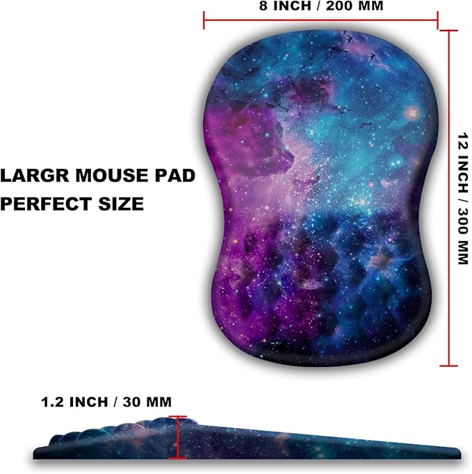 KUOSGM Mouse Pad Wrist Support, Ergonomic Mouse Pad with Massage Dot, Comfortable Computer Mouse Pad for Laptop, Wrist Rest Pain Relief Mousepad with Non-Slip PU Base for Office & Home, 12 x 8 in