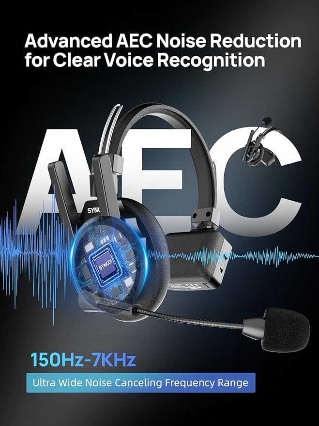 SYNCO XTALK XPRO Wireless Communication Headset System, 9 Person Full Duplex 2.4GHz Wireless Headsets with 24H Battery Life 500m/1640ft Noise Reduction, Xtalk-Xpro9-intercom-communication-headset