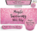 LIMKRIAN Pink Mouse Pad Set, Ergonomic Mouse Pad with Wrist Rest Keyboard Wrist Support, Large Desk Matt for Desktop, Gaming Mousepad Cup Coaster Set, Cute Pink Office Desk Accessories Decor Supplies