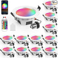 VANANCE 3" Smart Recessed Light 12Pack, Compatible with Alexa Google Home, WiFi & Bluetooth, RGBCW, 2700K~6500K CCT Selectable, Dimmeble, Multicolor, 3 Inch Remote Control Can-Killer LED Downlight