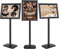 Mutualsign 3Pcs Heavy Duty Pedestal Sign Holder for Display, 11 x 17 inches Adjustable Floor Standing Sign Holder with Weighted Base , Sign Stand for Indoor/Outdoor Advertising，Black