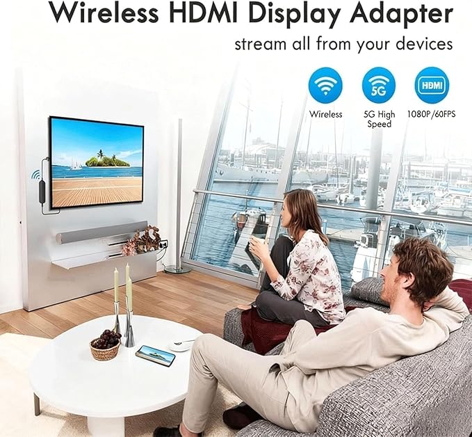 IShare iOS Wireless HDMI Display Adapter,Wireless hdmi Display Adapter,4k 1080p WiFi Streaming Movies Device Receiver Dongle for iPhone iPad,Supports high-Definition Video Synchronization. (2)