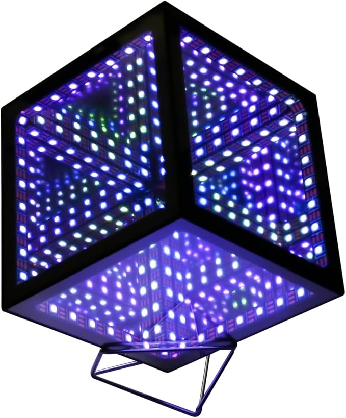 Heepulor Infinity Hyper Cube LED Table Lamp, Color-Changing Music-Sync APP-Controlled Ambient Light for Gaming, Party, Home (Small 4Inchs)