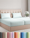 Split King Size 5 Piece Sheet Set - Comfy Breathable & Cooling Bed Sheets Set - Hotel Luxury Bedding for Women, Men, Kids, Teens, Boys & Girls - Deep Pockets, Soft, Wrinkle Free - Oeko-Tex - Ice Blue