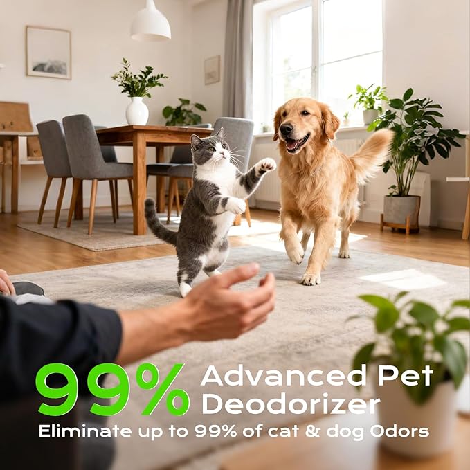 Cat Litter Deodorizer 99% Ozone Odor Eliminator Negative Ion 2-IN-1, Plug In Ionic Air Purifier Filter-free Quiet Portable for Home, Pets, Kitchen, Toilet, Wardrobe, Shoe, Garage Room