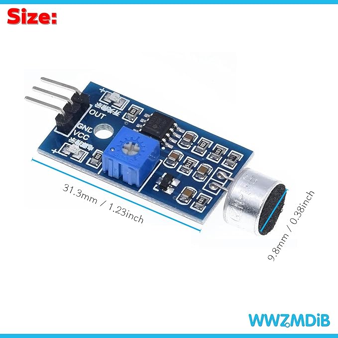 WWZMDiB Sound Sensor Compatible with for Arduino DIY Detecting The Presence and Absence of Sound via a Microphone (10 Pcs)