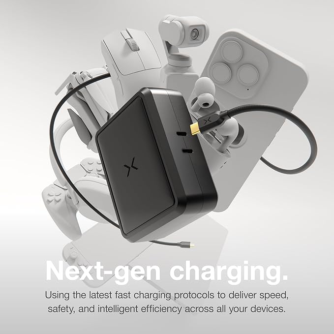 NOCO XGrid X140: 140W USB-C Charger – Dual Port GaN Power Adapter with PD 3.1, QC 5.0, and PPS – Fast Charging with Smart Power Distribution – Foldable Wall Plug, UL Listed