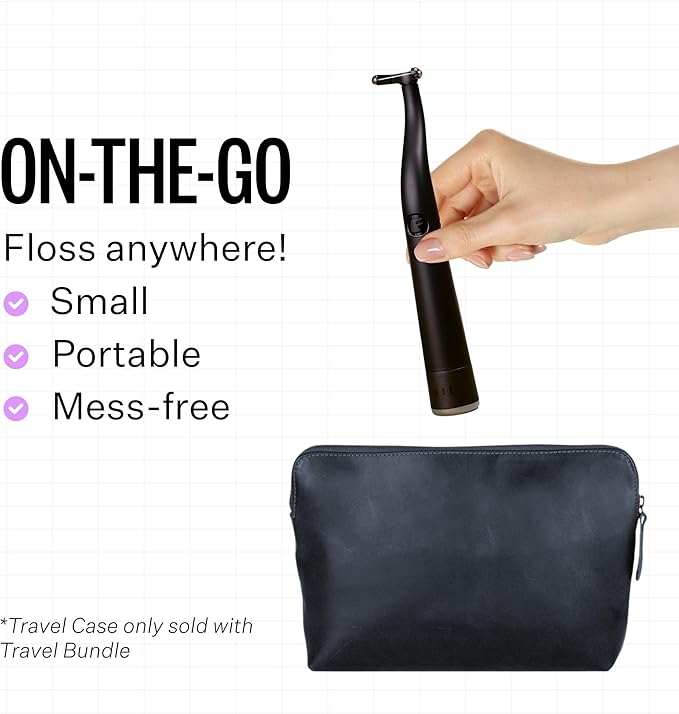 FLAUS Electric Flosser (Oprah's List, Shark Tank) 3 Speeds + 45 Refill Heads (Gentle Gliding Floss for Sensitive Gums) Water Flosser Alternative, Dentist Recommended Tooth Flossers Dental Floss Picks