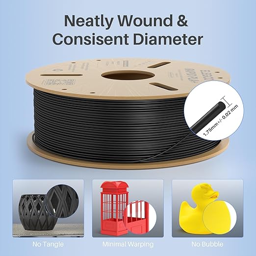 ELEGOO Rapid PLA Plus Filament 1.75mm Blue 1KG, PLA+ 3D Printer Filament for 600 mm/s High Speed Printing, Dimensional Accuracy +/- 0.02 mm, 1kg Cardboard Spool(2.2lbs)