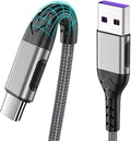 Durcord 16ft Fast Charging USB Type C Charging Cord Cable, Type C Charger Braided USB Cable Compatible with iPhone 15 Pro/Plus/Max/Android/Phone/Pad - Silver
