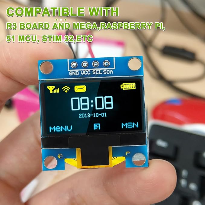 EPLZON 5 Pack 0.96 inch OLED IIC Display Module 128x64 Pixel Mini Self-Luminous Display Screen Board for Arduino Projects Raspberry Pi with Wire(Blue and Yellow)
