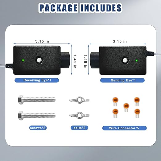 NLDZGA 41A4373A Garage Door Safety Sensor Compatible with Chamberlain Manufactured Between 1993 to Late 1990s Garage Door Openers,Safety Sensors Beam Eyes