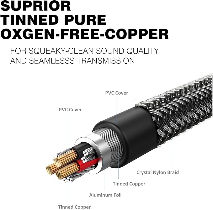 DUKABEL Long Headsets Splitter Adapter (4ft/1.2m) 3-Pole TRS Micprhone & Audio Female to Single 4-Pole TRRS Male Jack Stereo Audio/Crystal-Nylon Braided / 24K Gold Plated / 99.99% 4N OFC