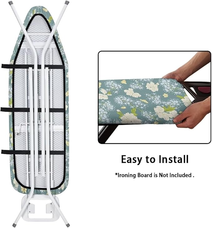 ZCFYGDX Dandelion Flower Print Ironing Board Cover Decor, Resist Scorching & Staining, Easy to Install Resistant Elastic Edges, 3 Nylon Buckle Straps Fasteners, Protective Scorch Cloth Covers Size-2XL
