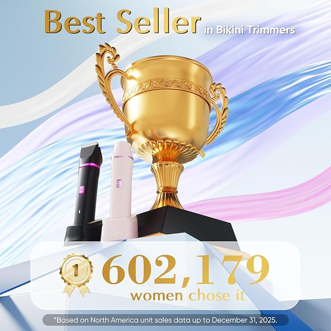 Risina Bikini Trimmer for Women - Body Hair Trimmer Shaver for Women's Grooming, Wet & Dry Use Groomer, Dusk Razor for Women, Ladies Electric Razors for Legs, Female Trimmer for Private Area, Blue