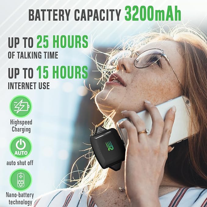 Rush Charge Universal Comet Portable Power Bank 3200mah, 2.1A High-Speed Fast Charging - Apple Lightning, Type C, Micro-USB Charges 3 Devices at a Time Pre-Charged Compatible with iPhone 17 16 15 14