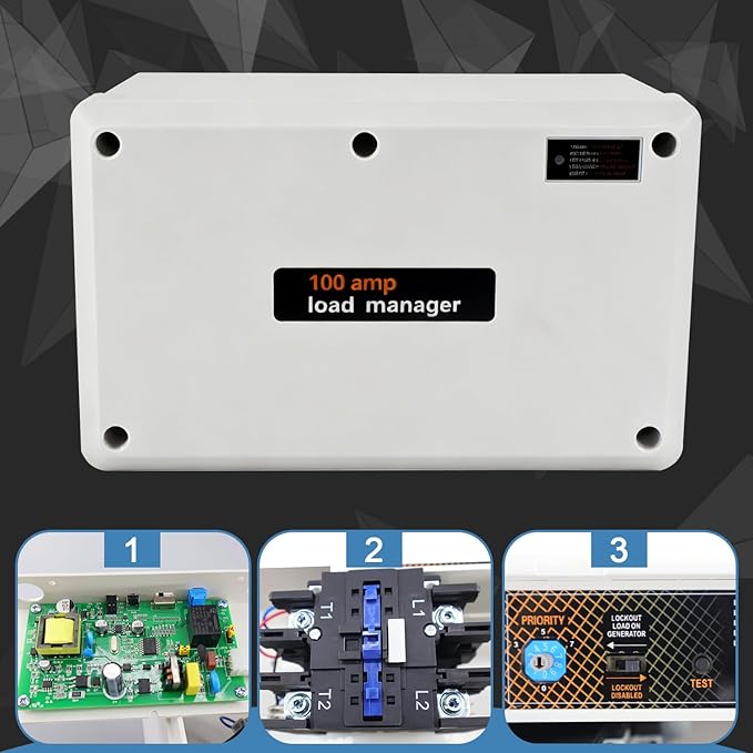 RJSJRAD 100 Amp Load Manager Compatible with Generac 7006, 100 Amp Smart Management Module with 8-Zone Control, Overload Protection and Lock Feature