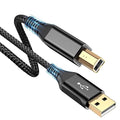 sweguard USB Printer Cable 6.6ft, Printer Cord USB 2.0 Type A Male to B Male Cable Scanner Cord High Speed Compatible with HP, Canon, Dell, Epson, Lexmark, Xerox, Samsung and More - Black