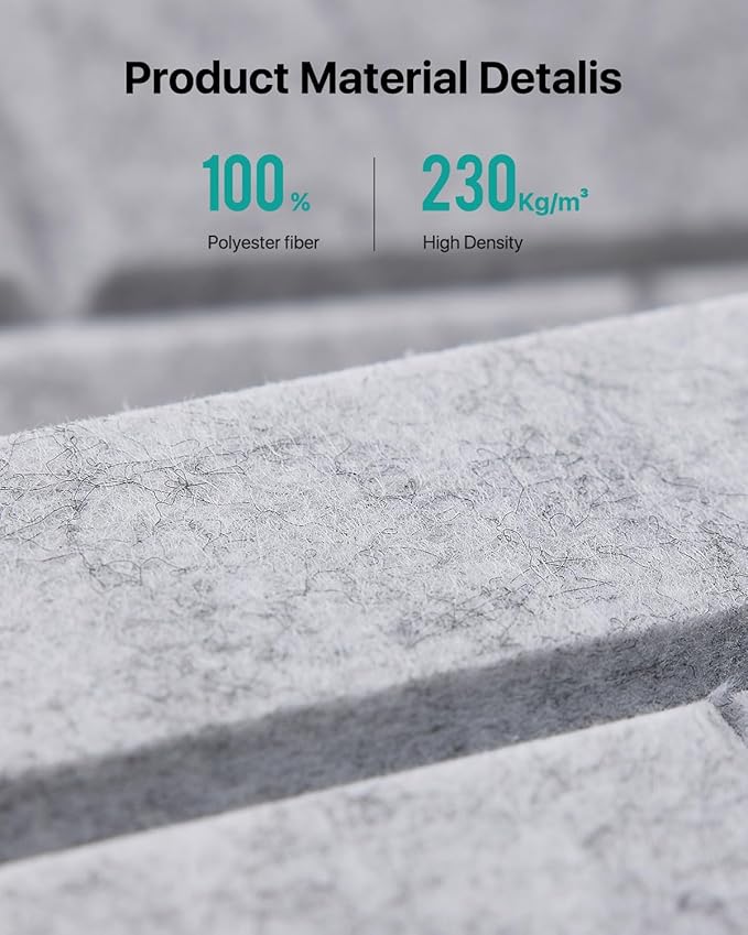 Soundproof Wall Panels Self-adhesive, 18 Pack Acoustic Panels Sound Absorbing Panel High Density Brick Wall Panel for Walls, Office,Reccording Studio, Ceiling 12" X 12" X 0.4" Gray