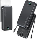 aonidi 20000mAh Ultra-Portable-Charger-Power-Bank PD20W with Built in Cables&AC Wall Plug,Fast Charging Cell Phone Charger Battery Pack,LED Display Travel Battery Bank for All iPhone,Samsung,Android