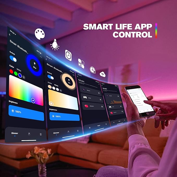 XXK LM053 Bluetooth Mesh 4.2 LED Strip Controller RGB CCT RGBW 5in1 Dimmable Compatible with Smart Life APP/Alexa Echo/Google Assistant Home/Siri, DC12-24V Lights Controller