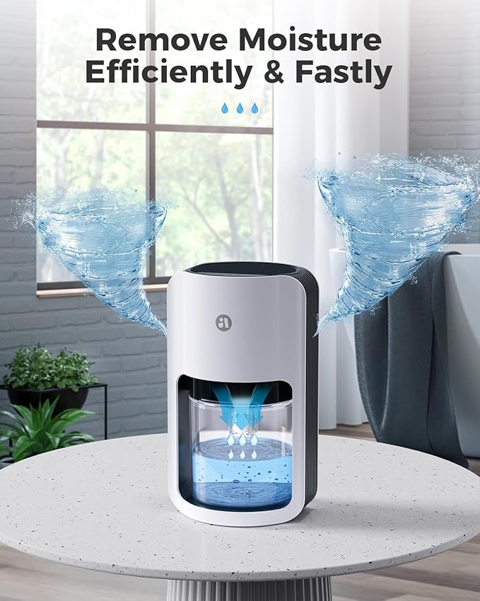 Dehumidifiers for Home, 42oz Dehumidifier for Bathroom, Dehumidifiers for Room with Auto Shut Off, Auto Defrost Quiet Dehumidifier for Bedroom Wardrobe Closet Trailer RV