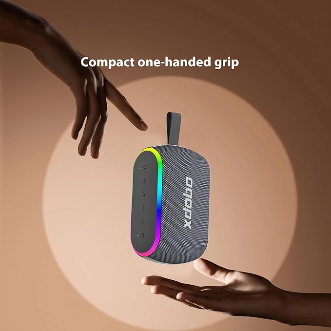 xdobo X8 Mini II Portable Bluetooth Speaker Small Bluetooth Speaker Waterproof IPX6 Computer Speakers Wireless with RGB Lights for Home/Outdoor/Party/Beach/Birthday Gift