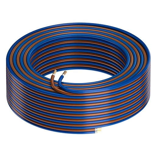 HiFind 14/2 Gauge AWG Car Audio Speaker Wire Cable 20 Ft, Professional Shielded OFC Zipper Wire, Transparent Soft PVC for Automotive Stereo HiFi Home Theater System, Subwoofer, Blue+ Brown