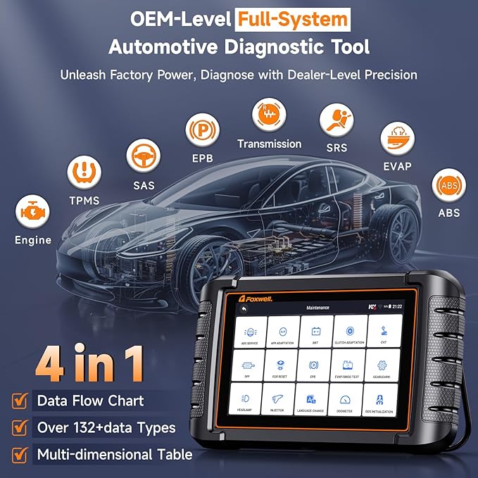 2026 FOXWELL Scanner NT809BT Wireless OBD2 Scanner Diagnostic Tool with 30 Resets, All System Bidirectional Scan Tool, Diagnostic Scanner for All Vehicles, 99% Active Test, FCA, 3-Year Update, Black