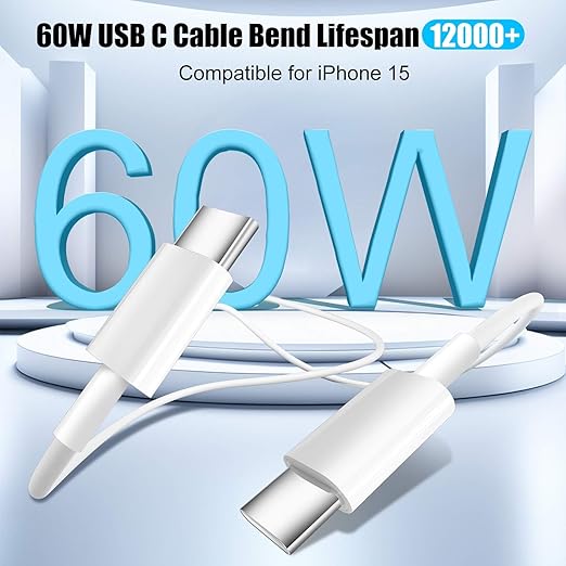USB C Charger for iPhone 15,4-Port Fast iPhone 15 Wall Charger Block,2Pack 40W Multiport Quick USB C Wall Charger Plug Adapter,10FT USB C to C Cable for iPhone 15/15 Pro/15 ProMax/15 Plus,iPad Pro/Air
