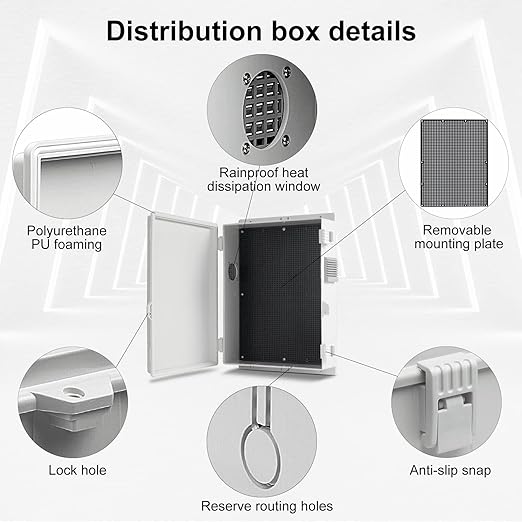 Namunanee Outdoor Electrical Junction Box, ABS Water Resistant Enclosure with Internal Mounting Panel & Hinged Cover, 15.7" H* 11" L* 4.1" W