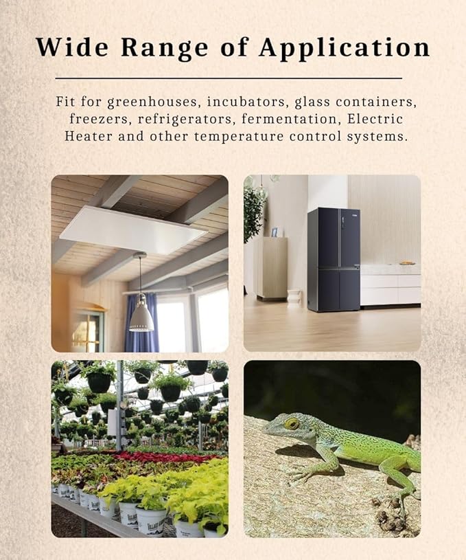 1800W Digital Thermostat Controller Plug in Heater Cooling Temperature Controller Outlet Socket W/External 1.7m Probe Day Night Timer Function 110V 15A