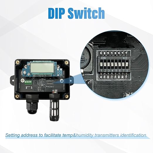 Tzone RS485 Temperature Humidity Sensor Modbus RTU Temp Sensor Digital Industrial Temp and Humidity Transmitter Wall Mounted,-40℉ to 257℉ Temperature Probe Analog Moisture Monitor Greenhouse Grow Tent