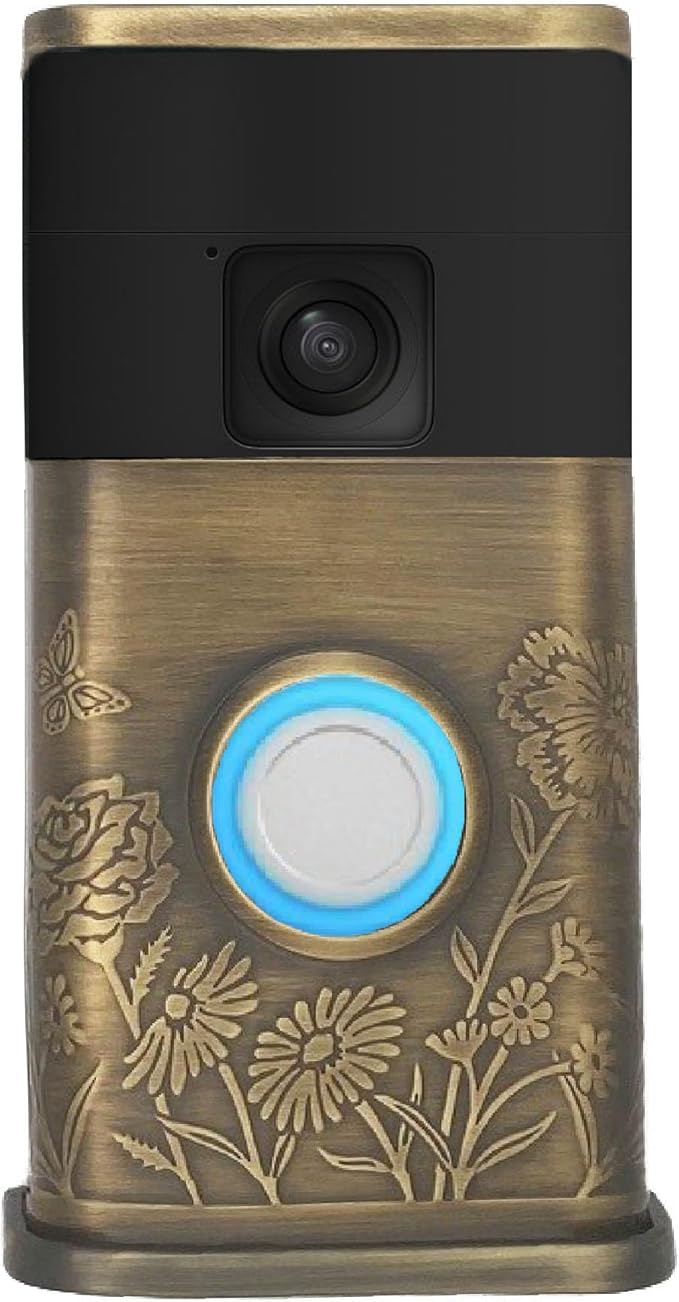 Garden Video Doorbell Cover (Compatible with Ring Battery Doorbell - 2024 Release) (Antique Brass)