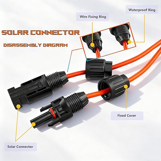 iHaospace XT60 to Solar Connector Cable 25FT/10FT/16.4FT 12AWG,XT60 Extension Cable for ECOFLOW River and Delta Series BLUETTI EB55 Power Station Solar Panel (25FT/7.62M)