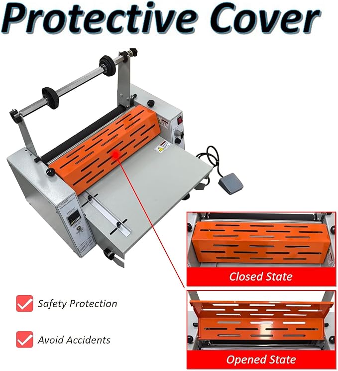 WYDDDARY 16.54''/420MM Electric Steel Roller Thermal Laminator Hot Cold Roll Laminator Adjustable Temp 70-130˚C Electric Laminating Machine for Single/Double Sided Laminating 110V