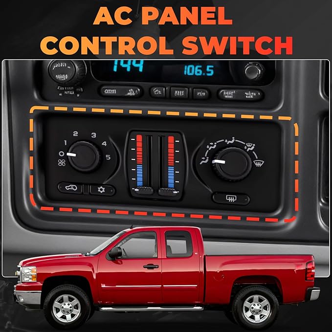 RAGBUSCLE Climate Control Panel, 599-210XD, 10370033, 10370034, 10395426, HVAC Control Module, Climate Control Module, Compatible with Chevrolet Silverado 1500 2003-2006, 1 pc 24 and 7 pins