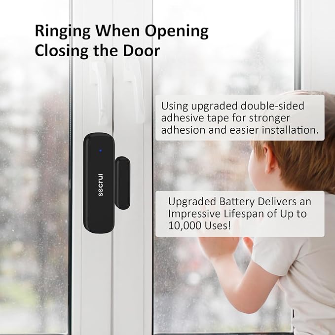 SECRUI Door Chime, Wireless Door Chimes When Door Open Entry for Business/Home/Office/Store Door Ringer Alert Buzzer Alarm Door Ringer for Opening – Door Open Alert - 2 sensors