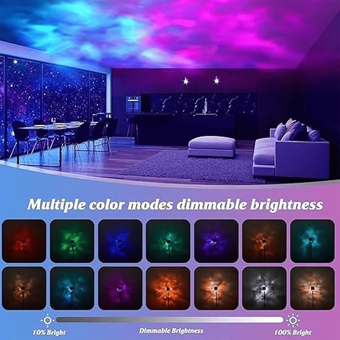citosisk Aurora Borealis Night Light Projector, Aurora Dreamscape Projector, Magical Northern Lights for Your Room, 3/16 Colors Ambient Dynamic Wave Cube Lamp with Remote (3 Colors Plug-in, Plastic)