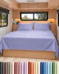 RV Short Queen Sheet Set 60 X 75 - 4 Piece RV Short Queen Bed Sheets - Soft, Breathable & Cooling - Designed for Bunks, Trailers & Campers - Fits 8” to 12" Mattress - Hotel Luxury Bedding - Lavender