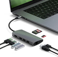 Satechi 8 in 1 USB C Hub Multiport Adapter V2, 4K HDMI, 115W USB C PD Charging, 3 USB-A, Ethernet, Micro/SD Card Readers, for Laptop, MacBook Air/Pro M5/M4, iPad, Windows - Space Gray