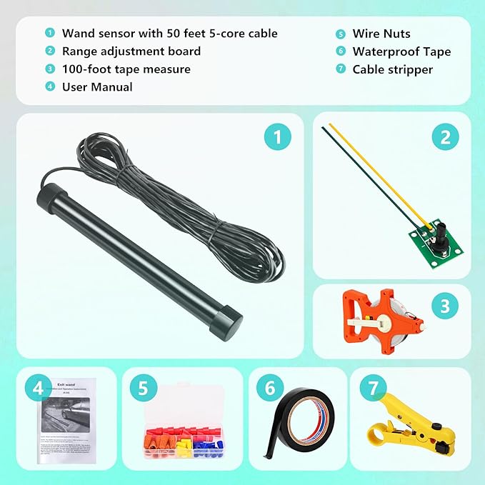 2026 Upgraded Vehicle Exit Sensor, Automatic Gate Opener Car Detector with 50 ft Cable, Compatible with Mighty Mule,Ghost Controls,LiftMaster Vehicle Door Opening Systems