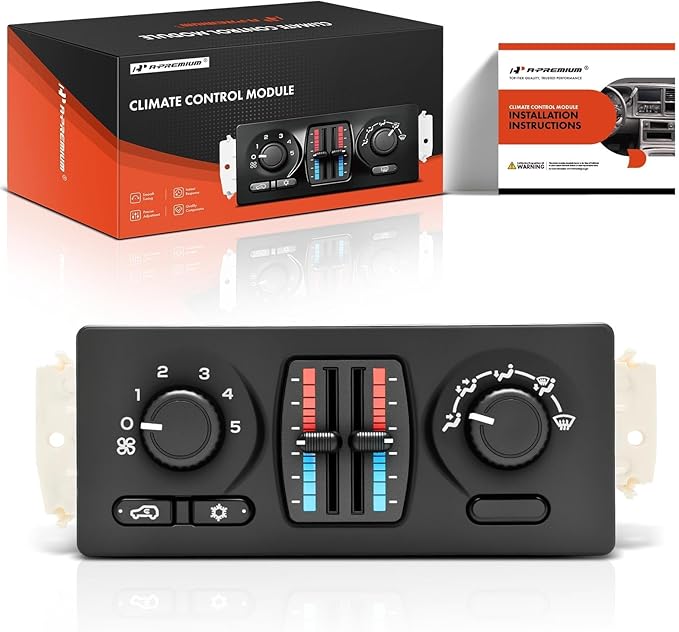A-Premium Manual Climate Control Module A/C& Heater Control Panel Compatible with Chevrolet, GMC & Cadillac - 2003-2006 Silverado, Sierra, Avalanche, Tahoe, Yukon, Suburban - w/o Rear Window Defogger