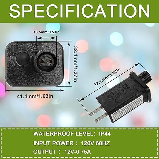 SIGANDG 12V 9W LED Transformer Replacement Class 2 Power LED Controller with 8 Modes Supply for Christmas String Light Inflatable Decorations IP44 Waterproof Low Voltage Transformer(2 Pcs)