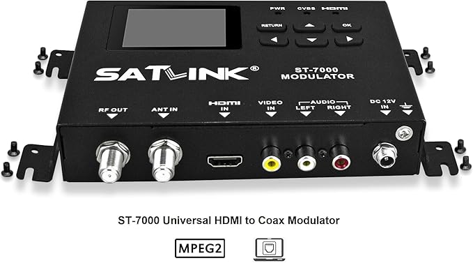 SatLink ST-7000 HDMI to RF Digital Modulator/Encoder Delivers 1080p HDMI Video to TVs as HD ATSC or QAM (J.83B) Channel via Coax Network