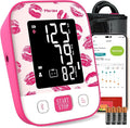 Meraw Blood Pressure Monitor Home Use, Blood Pressure Cuff Digital Arm, Blood Pressure Monitor Automatic Cuff 8.7-16.5" Bluetooth App Tracking Irregular Heartbeat Monitoring Pink
