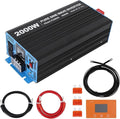 2000W Pure Sine Wave Inverter, 1 USB Port 5v/2.1a,LCD Display&Remote Controller for Home, RV, Truck