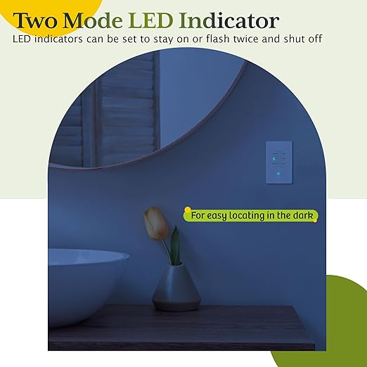 TG 4 Hour Countdown Timer Switch, 5-10-30-60 Min, 2-4 Hour, in Wall Timer Switch for Bathroom Fans, Lights, 120VAC Neutral Wire Required, UL Listed, White, 2 Pack